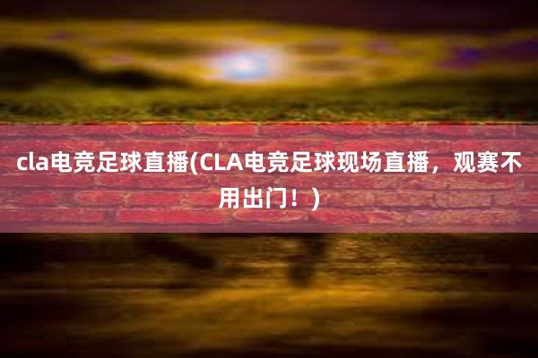 cla电竞足球直播(CLA电竞足球现场直播，观赛不用出门！)