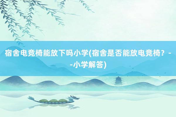 宿舍电竞椅能放下吗小学(宿舍是否能放电竞椅？--小学解答)