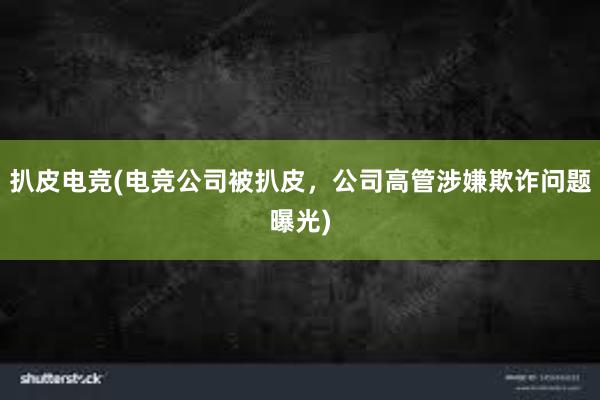 扒皮电竞(电竞公司被扒皮，公司高管涉嫌欺诈问题曝光)