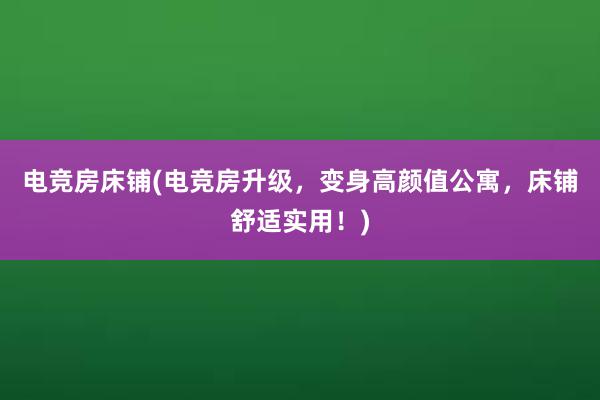 电竞房床铺(电竞房升级，变身高颜值公寓，床铺舒适实用！)