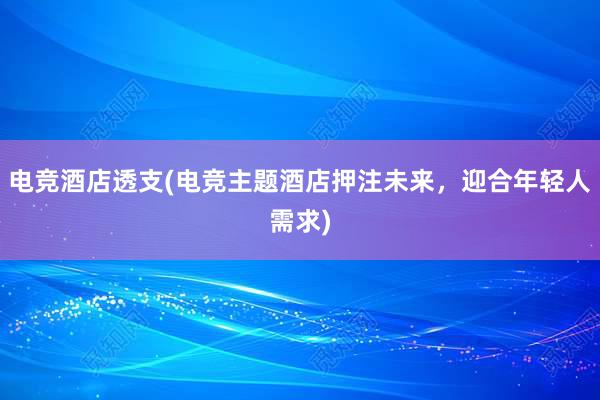 电竞酒店透支(电竞主题酒店押注未来，迎合年轻人需求)