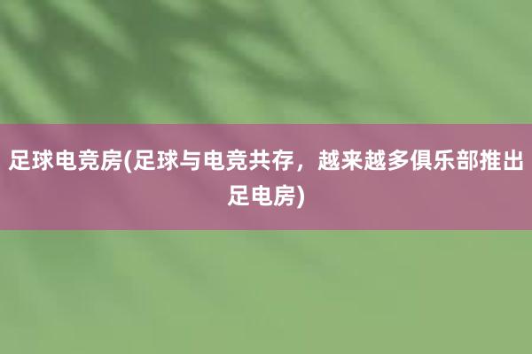 足球电竞房(足球与电竞共存，越来越多俱乐部推出足电房)