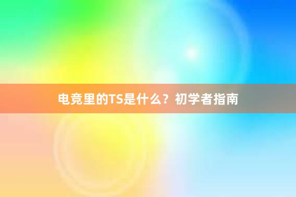 电竞里的TS是什么？初学者指南