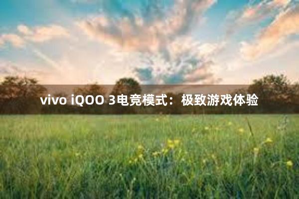 vivo iQOO 3电竞模式：极致游戏体验