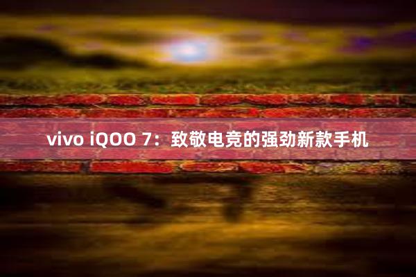 vivo iQOO 7：致敬电竞的强劲新款手机