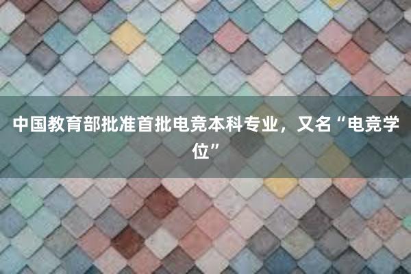 中国教育部批准首批电竞本科专业，又名“电竞学位”