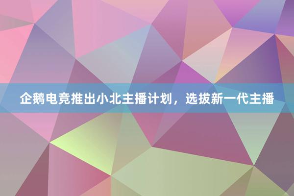 企鹅电竞推出小北主播计划，选拔新一代主播