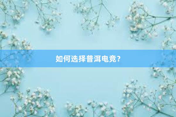 如何选择普洱电竞？