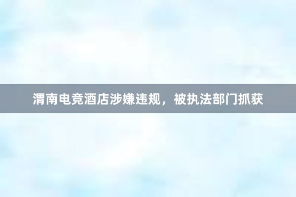 渭南电竞酒店涉嫌违规，被执法部门抓获