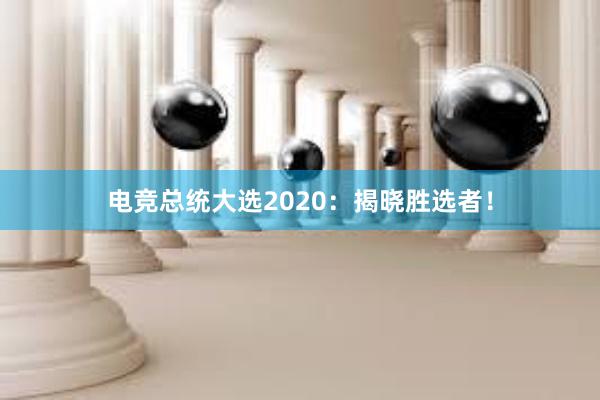 电竞总统大选2020：揭晓胜选者！