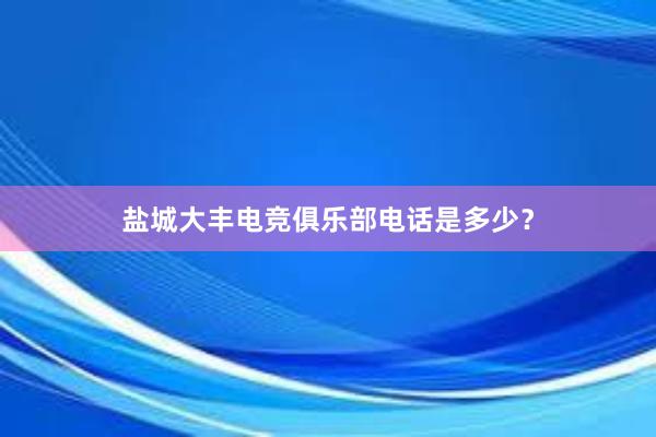 盐城大丰电竞俱乐部电话是多少？